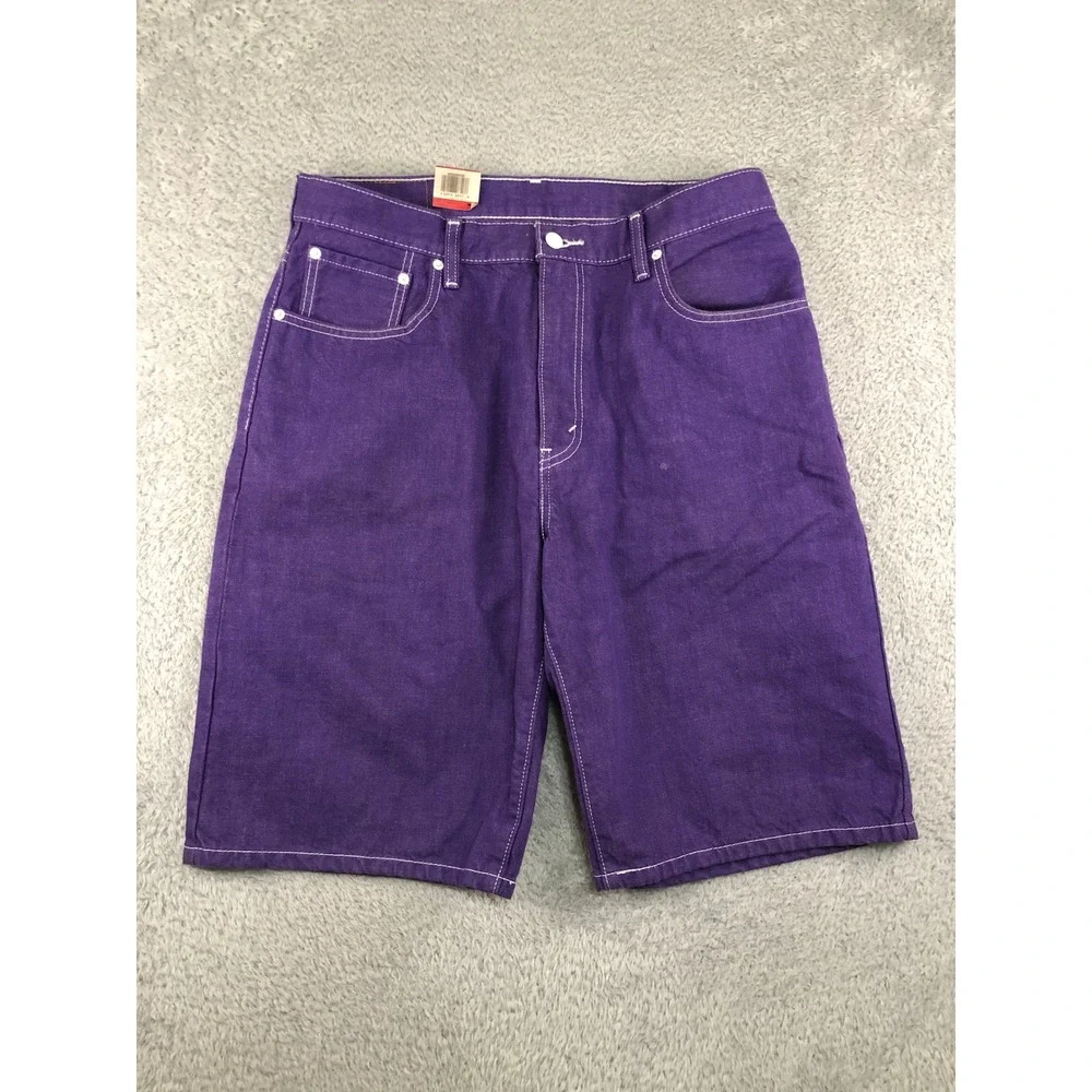 Levi's 569 Shorts Men Size 34 Purple NWT Loose Straight Denim